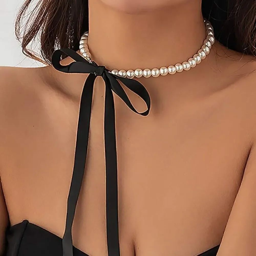 Pearl choker necklace A188